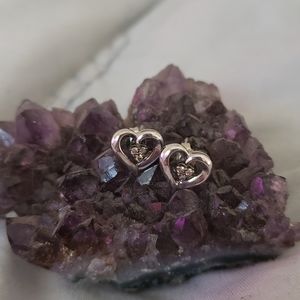 Heart earings with 1/3 diamond cwt